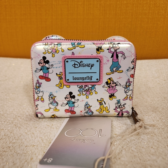 Loungefly Disney 100th AOP Mickey & Friends Iridescent Zip Around Wallet NEW - Picture 3 of 12